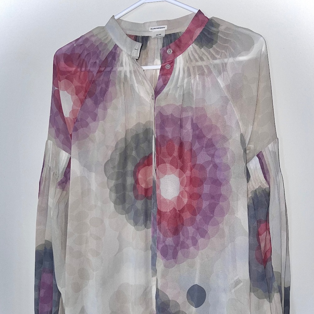 Club Monaco Silk Button Up Blouse - Picture 10 of 10